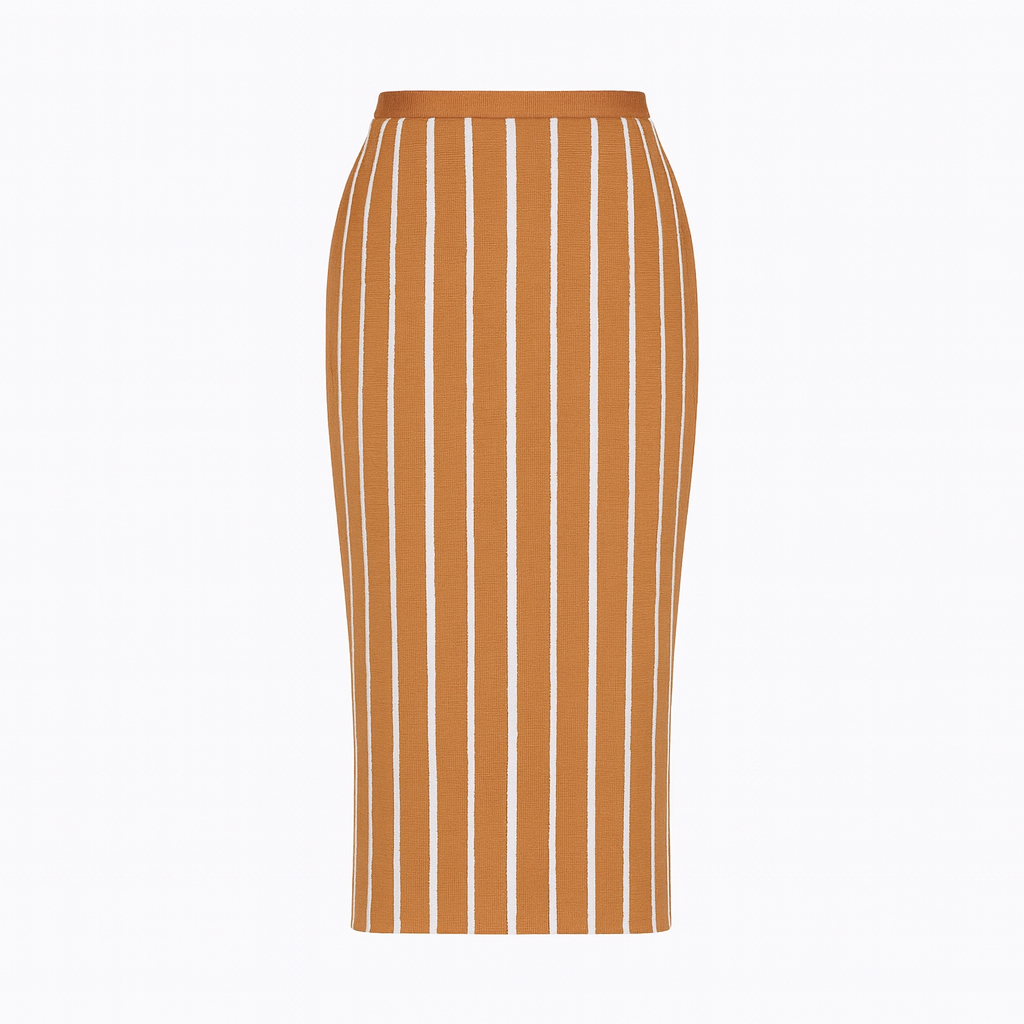 Anu Skirt | White on Brown-zoom-2