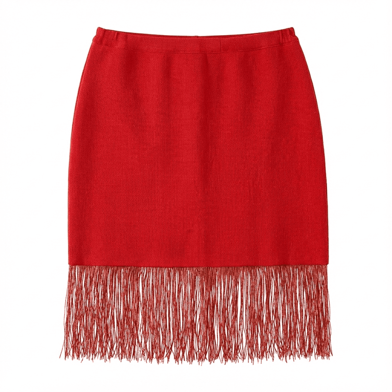 Oge Skirt | Red-zoom-