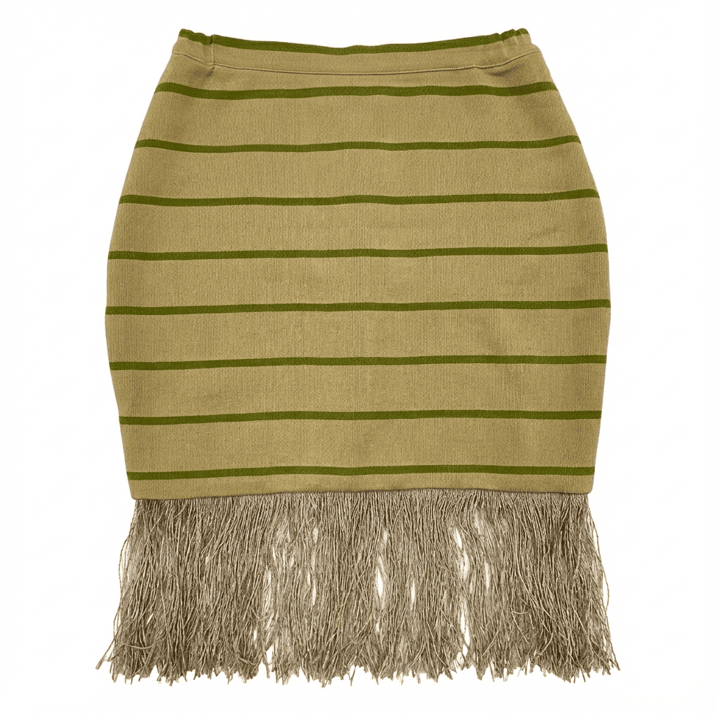 Oge Skirt | Green on Brown-zoom-1