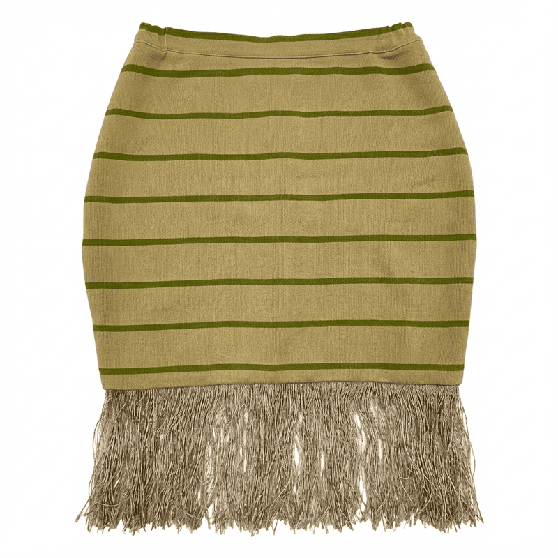 Oge Skirt | Green on Brown-zoom-