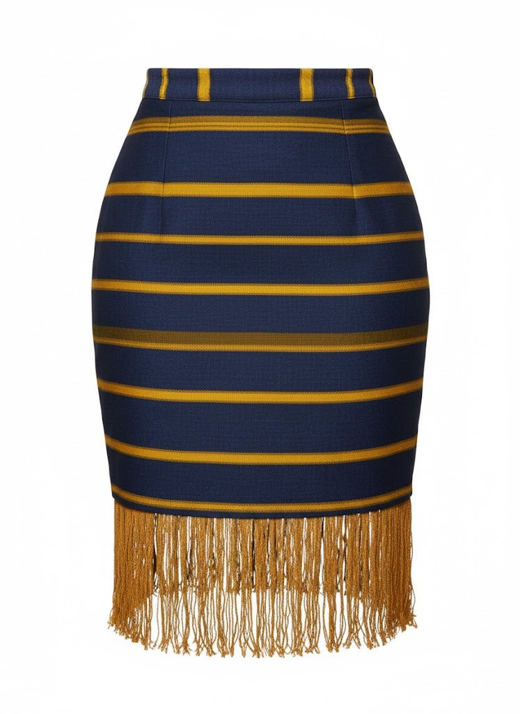 Oge Skirt | Yellow on Navy